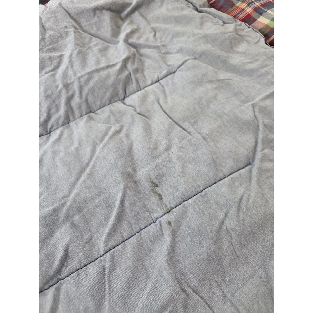 Vintage RALPH LAUREN Garrison Madras Plaid Reversible Comforter Made in USA Twin